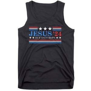 Jesus Christ 2024 President Usa Election Political Parody Tank Top