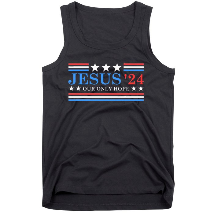 Jesus Christ 2024 President Usa Election Political Parody Tank Top