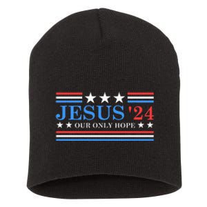 Jesus Christ 2024 President Usa Election Political Parody Short Acrylic Beanie