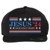 Jesus Christ 2024 President Usa Election Political Parody Wool Snapback Cap