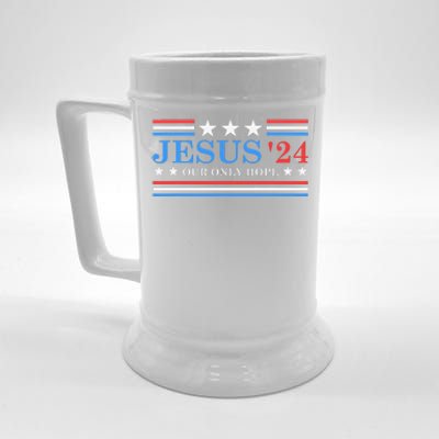 Jesus Christ 2024 President Usa Election Political Parody Beer Stein