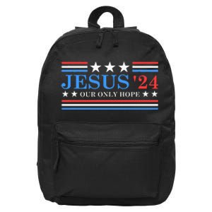 Jesus Christ 2024 President Usa Election Political Parody 16 in Basic Backpack