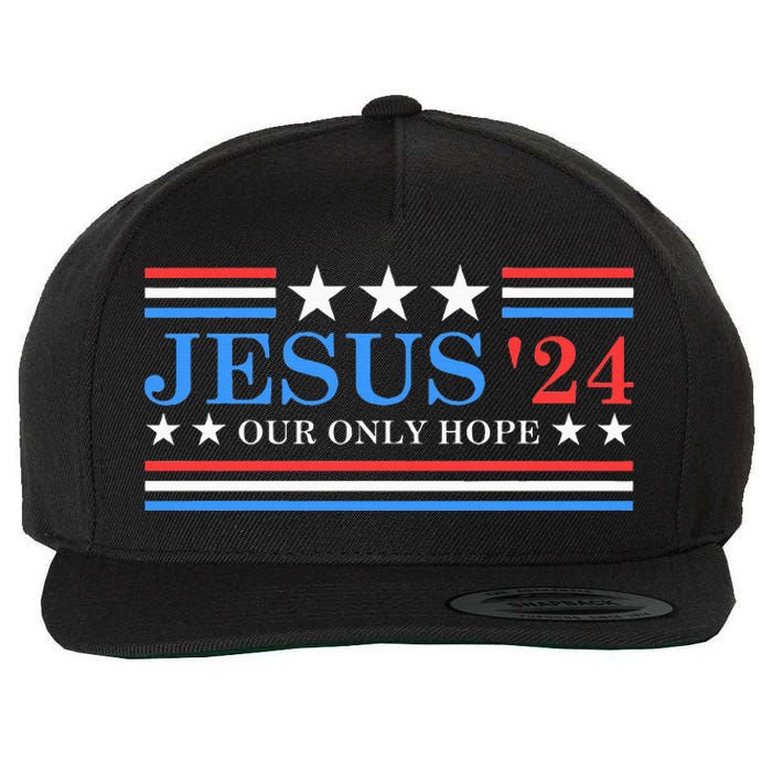 Jesus Christ 2024 President Usa Election Political Parody Wool Snapback Cap