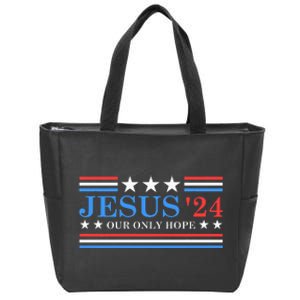 Jesus Christ 2024 President Usa Election Political Parody Zip Tote Bag