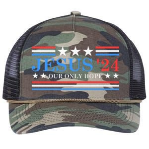 Jesus Christ 2024 President Usa Election Political Parody Retro Rope Trucker Hat Cap