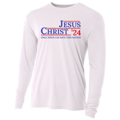 Jesus Christ 24 Only Jesus Can Save This Nation Cooling Performance Long Sleeve Crew