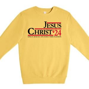 Jesus Christ 24 Only Jesus Can Save This Nation Premium Crewneck Sweatshirt