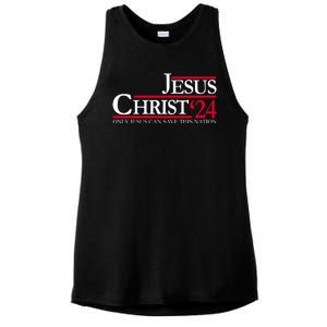 Jesus Christ 24 Only Jesus Can Save This Nation Ladies PosiCharge Tri-Blend Wicking Tank