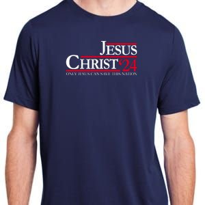 Jesus Christ 24 Only Jesus Can Save This Nation Adult ChromaSoft Performance T-Shirt