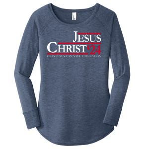 Jesus Christ 24 Only Jesus Can Save This Nation Women's Perfect Tri Tunic Long Sleeve Shirt