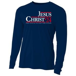 Jesus Christ 24 Only Jesus Can Save This Nation Cooling Performance Long Sleeve Crew