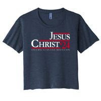 Jesus Christ 24 Only Jesus Can Save This Nation Women's Crop Top Tee