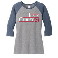 Jesus Christ 24 Only Jesus Can Save This Nation Women's Tri-Blend 3/4-Sleeve Raglan Shirt