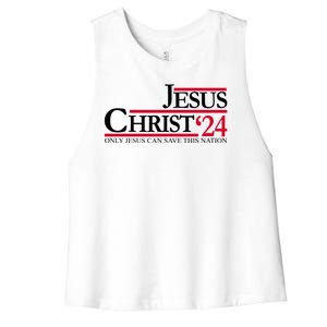 Jesus Christ 24 Only Jesus Can Save This Nation Women's Racerback Cropped Tank