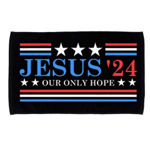 Jesus Christ 2024 President USA Election Political Parody Microfiber Hand Towel