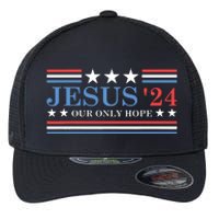 Jesus Christ 2024 President Usa Election Political Parody Flexfit Unipanel Trucker Cap