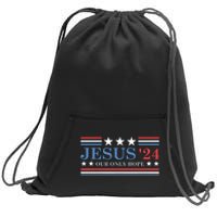 Jesus Christ 2024 President Usa Election Political Parody Sweatshirt Cinch Pack Bag