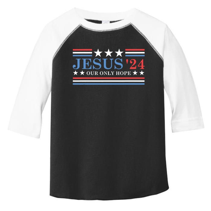 Jesus Christ 2024 President Usa Election Political Parody Toddler Fine Jersey T-Shirt