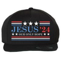 Jesus Christ 2024 President Usa Election Political Parody Wool Snapback Cap