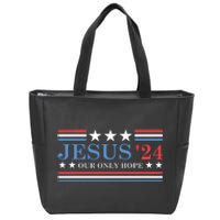 Jesus Christ 2024 President Usa Election Political Parody Zip Tote Bag