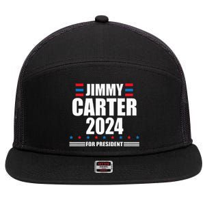 Jimmy Carter 2024 Carter 24 President Liberal Democrat 7 Panel Mesh Trucker Snapback Hat