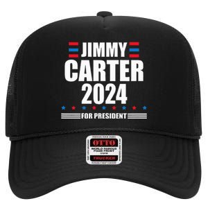 Jimmy Carter 2024 Carter 24 President Liberal Democrat High Crown Mesh Back Trucker Hat