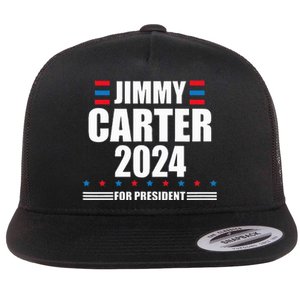 Jimmy Carter 2024 Carter 24 President Liberal Democrat Flat Bill Trucker Hat