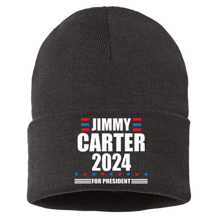 Jimmy Carter 2024 Carter 24 President Liberal Democrat Sustainable Knit Beanie