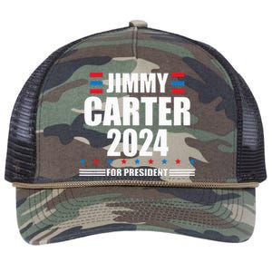 Jimmy Carter 2024 Carter 24 President Liberal Democrat Retro Rope Trucker Hat Cap