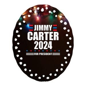 Jimmy Carter 2024 Carter 24 President Liberal Democrat Ceramic Oval Ornament