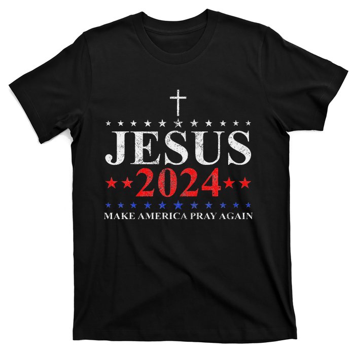 Jesus Christ 2024 Make America Pray Believe Again Christian T-Shirt