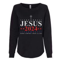 Jesus Christ 2024 Make America Pray Believe Again Christian Womens California Wash Sweatshirt