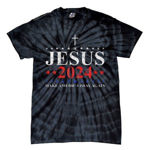 Jesus Christ 2024 Make America Pray Believe Again Christian Tie-Dye T-Shirt