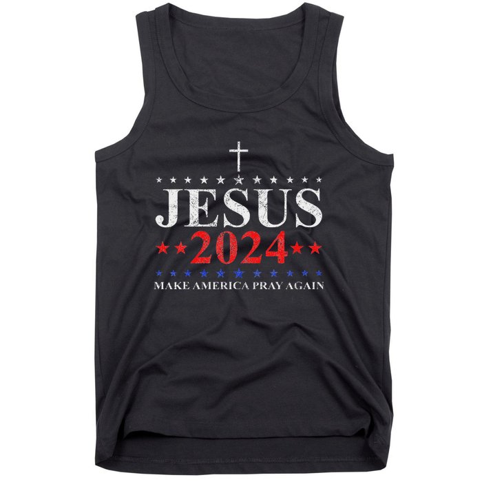 Jesus Christ 2024 Make America Pray Believe Again Christian Tank Top