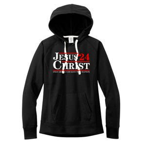 Jesus Christ 2024 Only Jesus Can Save This Nation Women's Fleece Hoodie