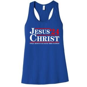 Jesus Christ 2024 Only Jesus Can Save This Nation Women's Racerback Tank