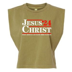 Jesus Christ 2024 Only Jesus Can Save This Nation Garment-Dyed Women's Muscle Tee