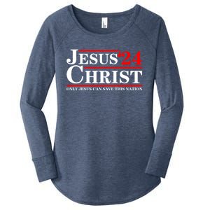 Jesus Christ 2024 Only Jesus Can Save This Nation Women's Perfect Tri Tunic Long Sleeve Shirt