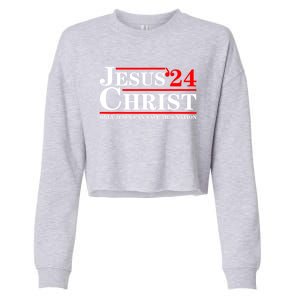 Jesus Christ 2024 Only Jesus Can Save This Nation Cropped Pullover Crew