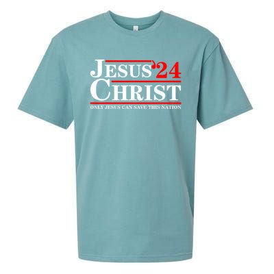 Jesus Christ 2024 Only Jesus Can Save This Nation Sueded Cloud Jersey T-Shirt