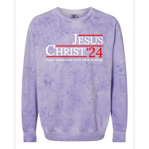 Jesus Christ 2024 Only Jesus Can Save This Nation Colorblast Crewneck Sweatshirt