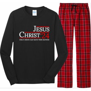 Jesus Christ 2024 Only Jesus Can Save This Nation Long Sleeve Pajama Set