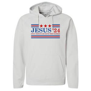 Jesus Christ 2024 President Usa Election Performance Fleece Hoodie