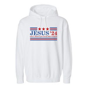 Jesus Christ 2024 President Usa Election Garment-Dyed Fleece Hoodie