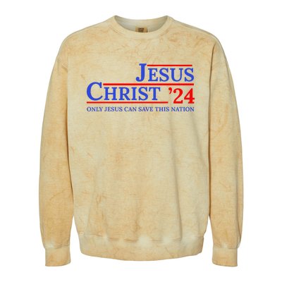 Jesus Christ 24 Only Jesus Can Save This Nation Colorblast Crewneck Sweatshirt