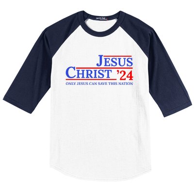 Jesus Christ 24 Only Jesus Can Save This Nation Baseball Sleeve Shirt