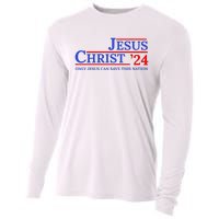 Jesus Christ 24 Only Jesus Can Save This Nation Cooling Performance Long Sleeve Crew