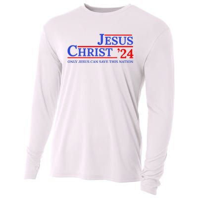 Jesus Christ 24 Only Jesus Can Save This Nation Cooling Performance Long Sleeve Crew