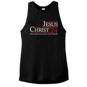 Jesus Christ 2024 Only Jesus Can Save This Nation Ladies PosiCharge Tri-Blend Wicking Tank