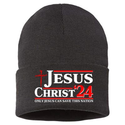 Jesus Christ 2024: The Ultimate Redeemer Only Jesus Can Save This Nation Sustainable Knit Beanie